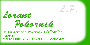 lorant pokornik business card